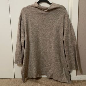 Tan cowl neck oversized sweater
